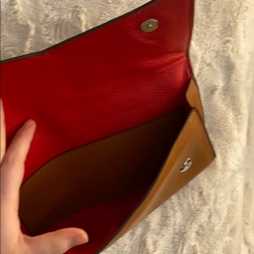 Handmade Leather Clutch Red Interior - Picture 5 of 7